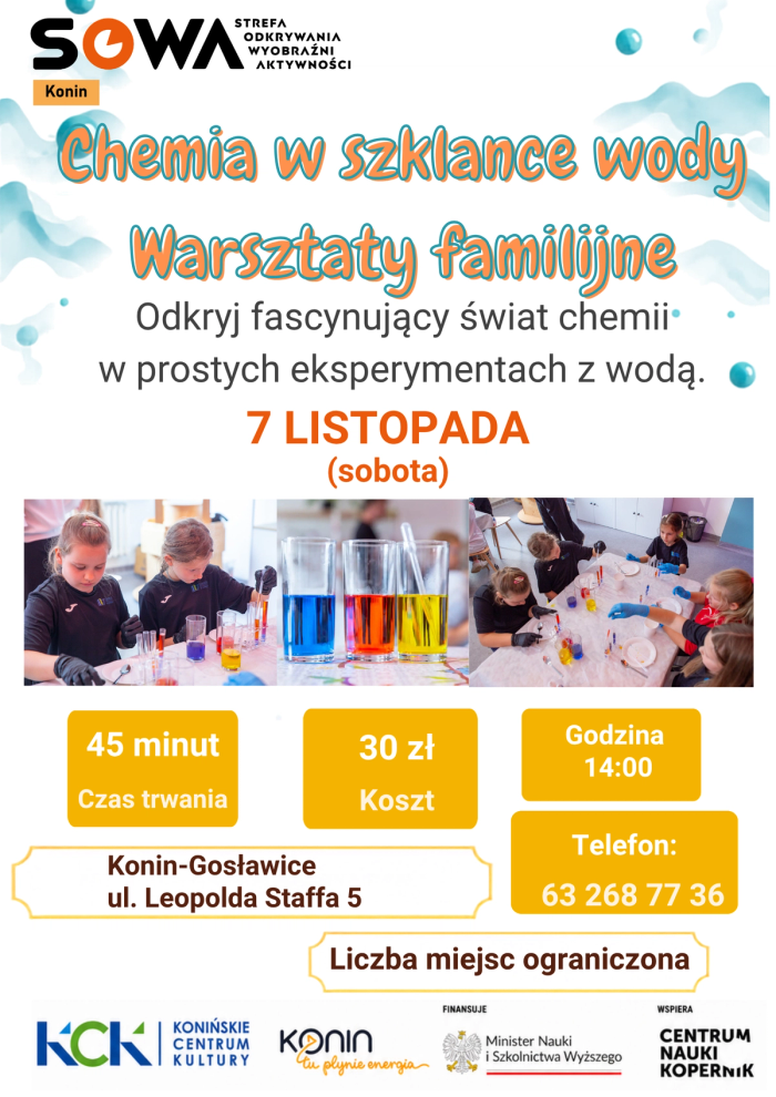 Chemia w szklance wody. Warsztaty w SOWA