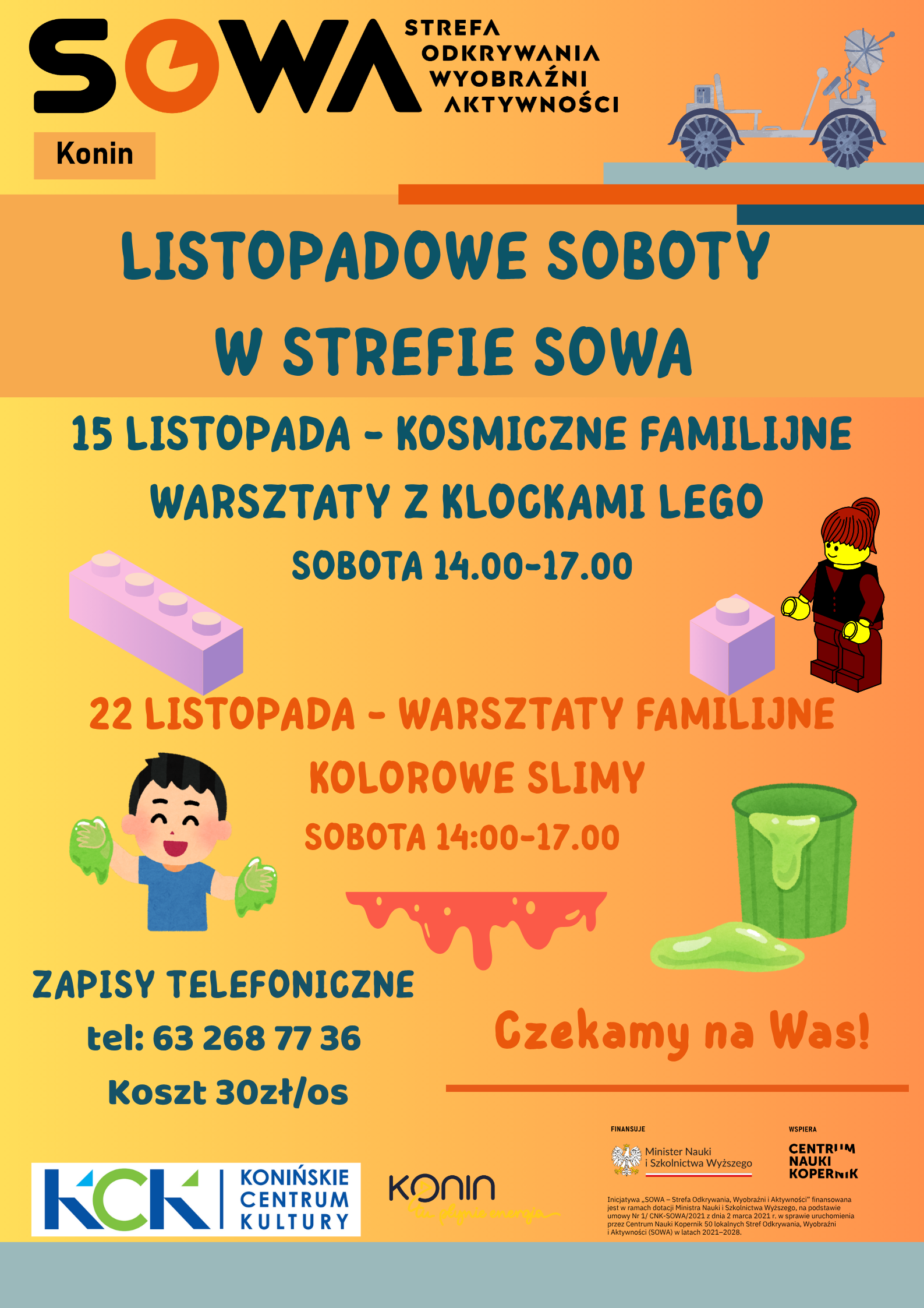 Rodzinne zabawy na warsztatach w listopadzie