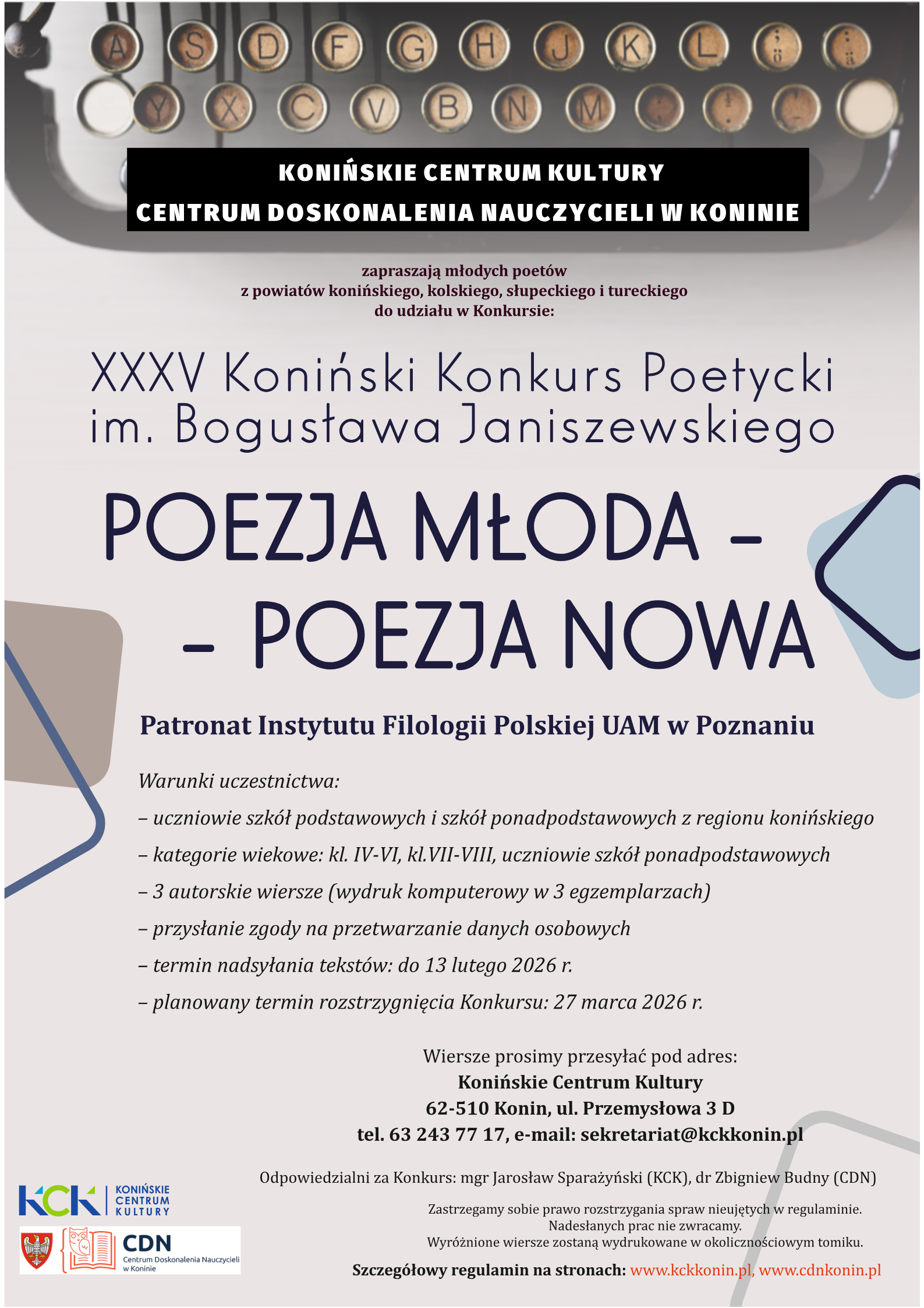  Młody Poeto! Młoda Poetko!