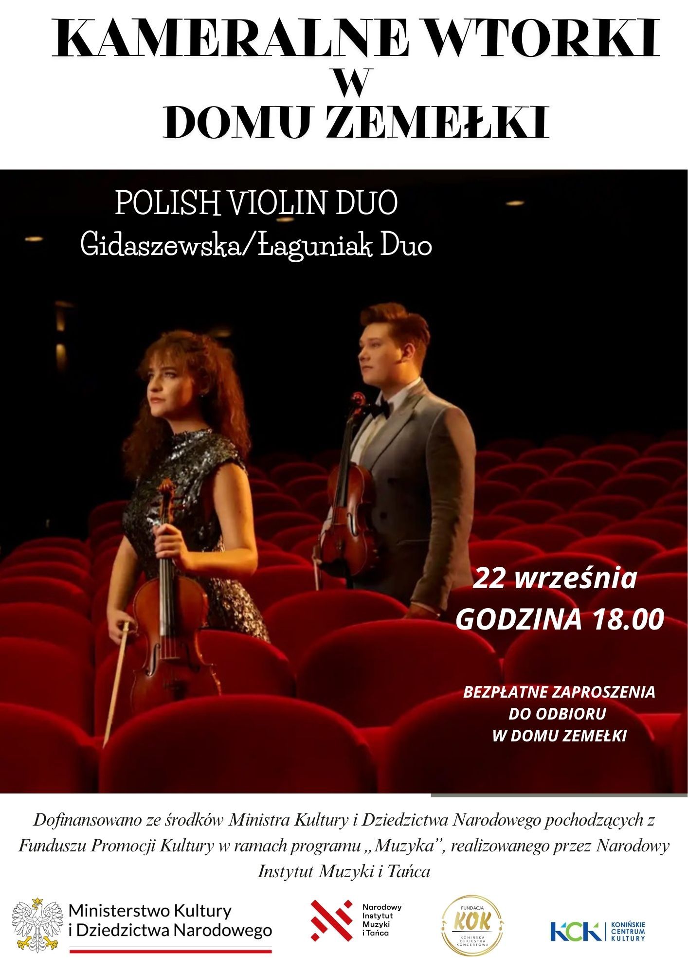 Koncert Polish Violin Duo. Kameralne wtorki w Domu Zemełki
