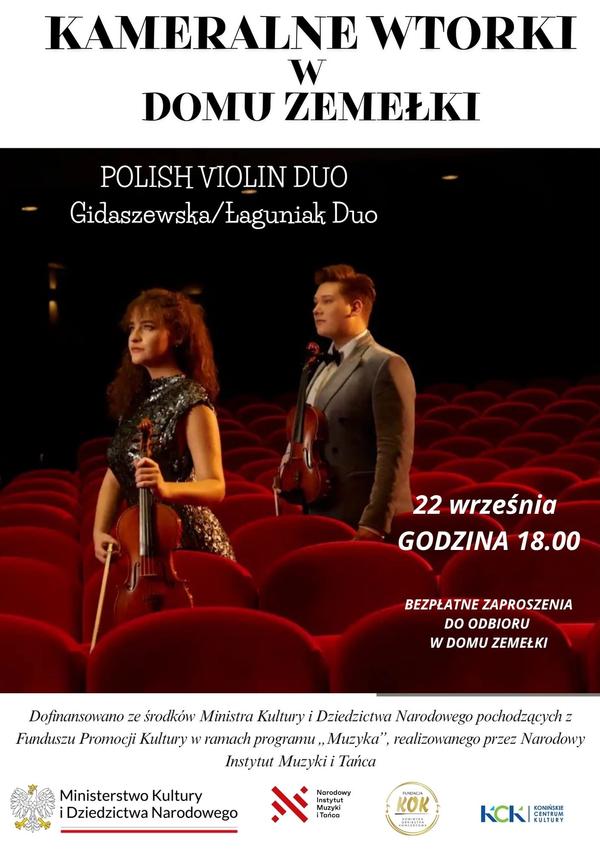Koncert Polish Violin Duo. Kameralne wtorki w Domu Zemełki