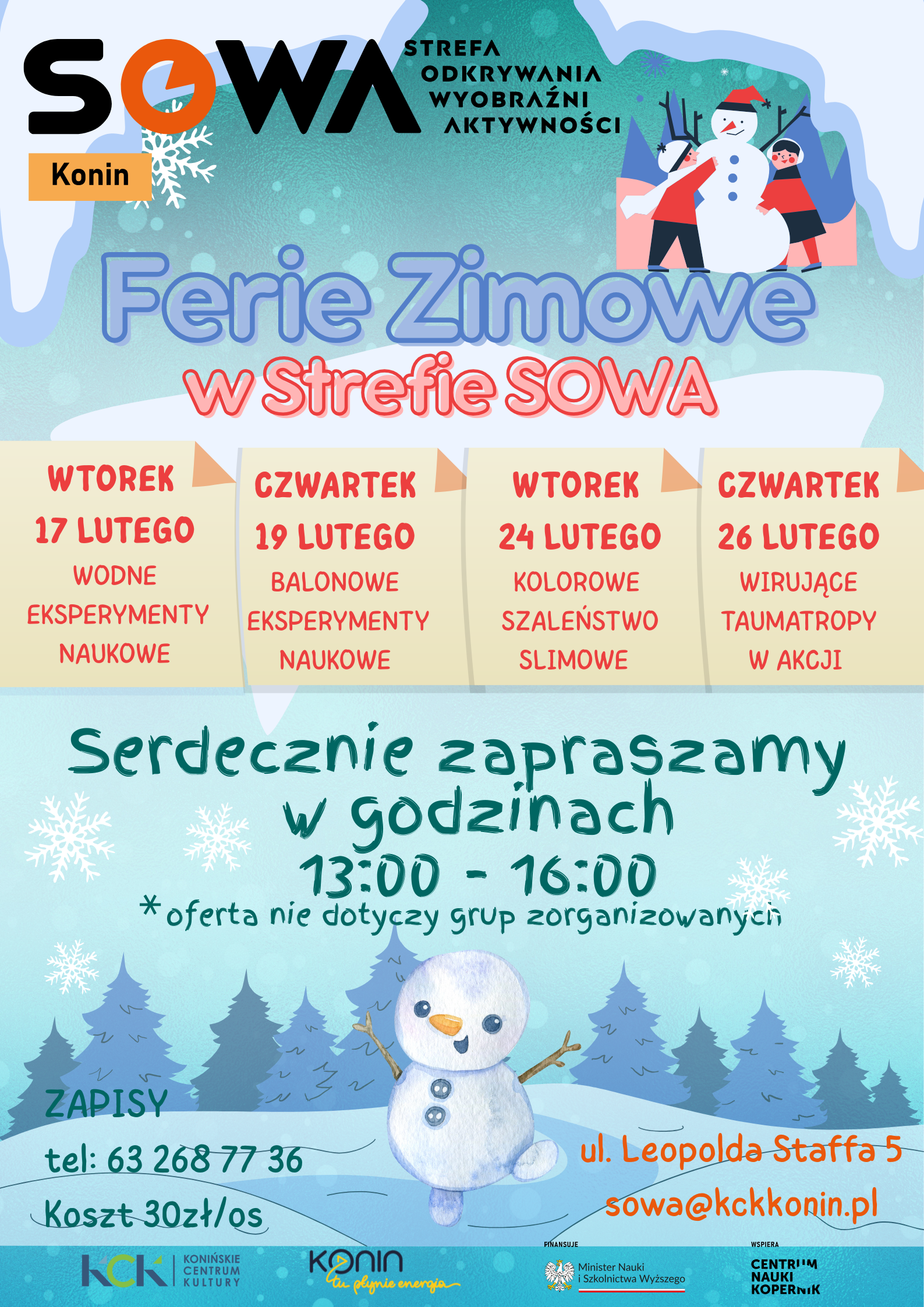 Moc zimowych atrakcji w Strefie SOWA