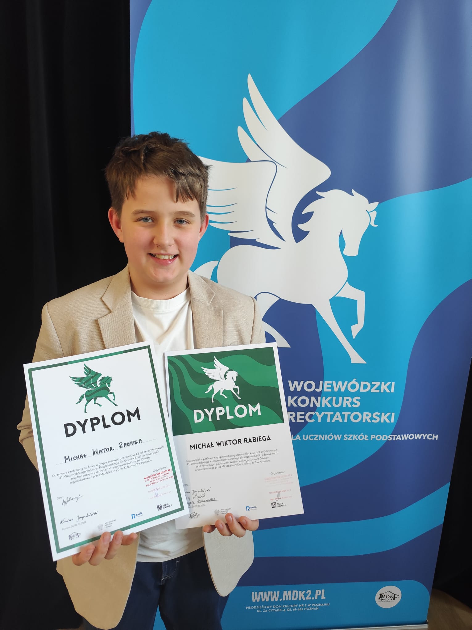 Michał Rabiega ujął jury konkursu recytatorskiego