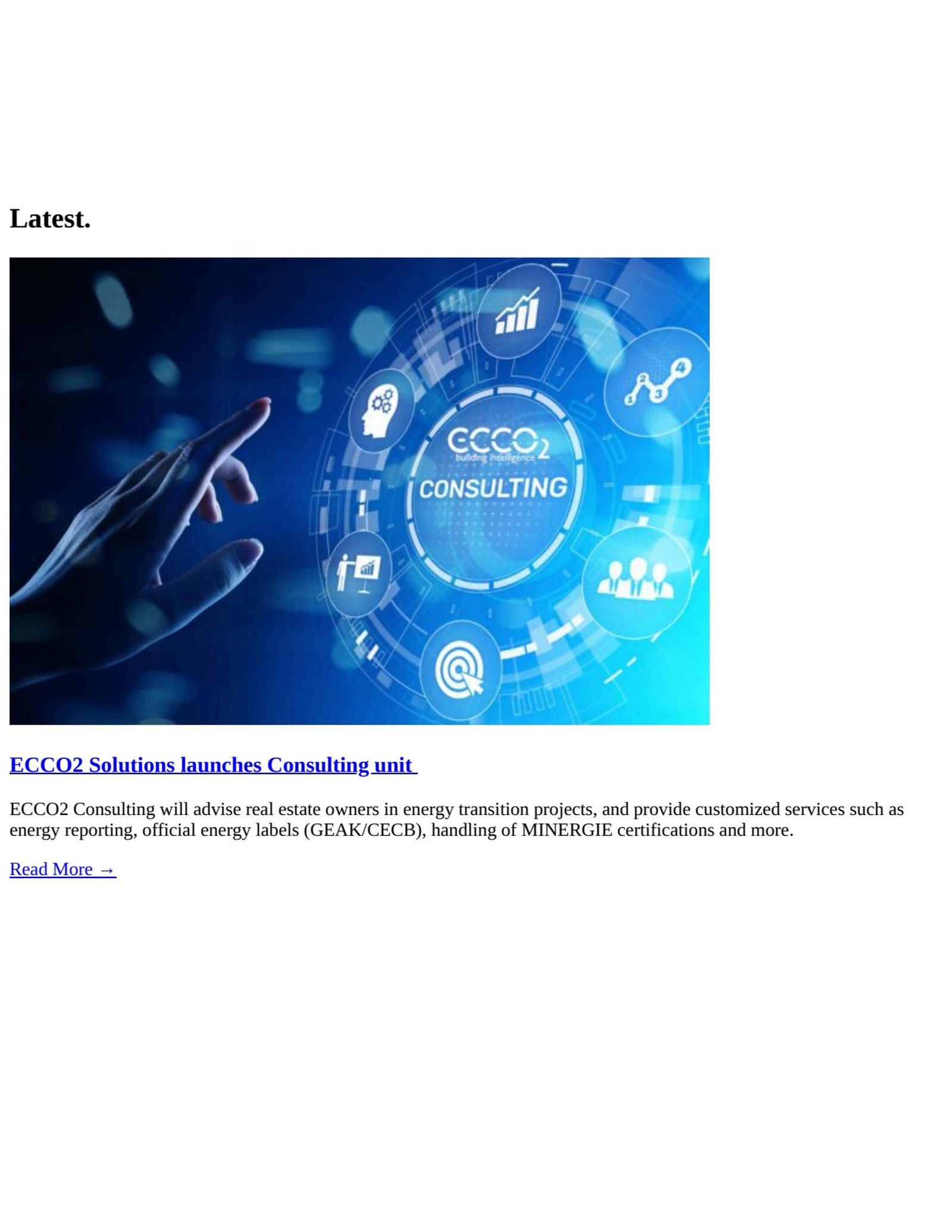 ECCO2 Solutions lanciert Consulting-Einheit