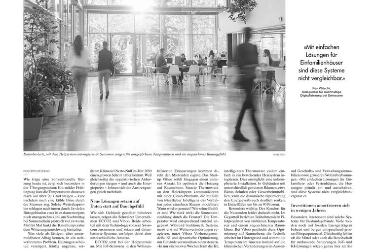NZZ Artikel: Intelligent heizen – mit Referenz auf ECCO2