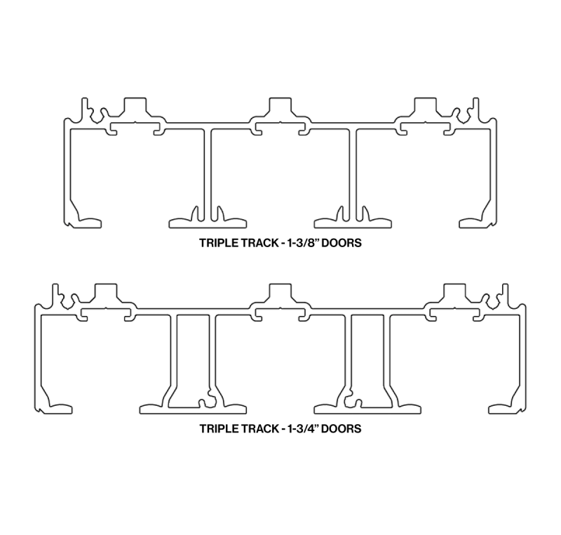 Top Mount Track Triple Specification Drawing