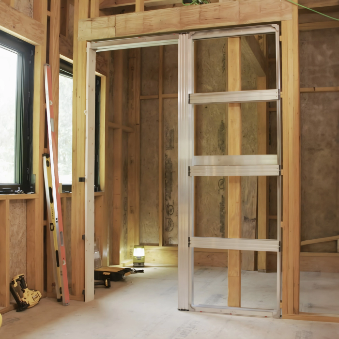 CS Cavity Slider Pocket Door Frame installed in a rough opening CS Cavity Slider Pocket Door Frame installed in a rough opening