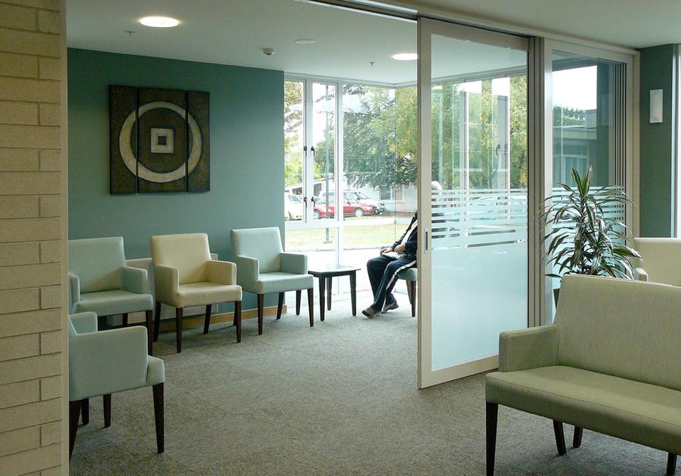 CS Cavity Sliders within hospital waiting area