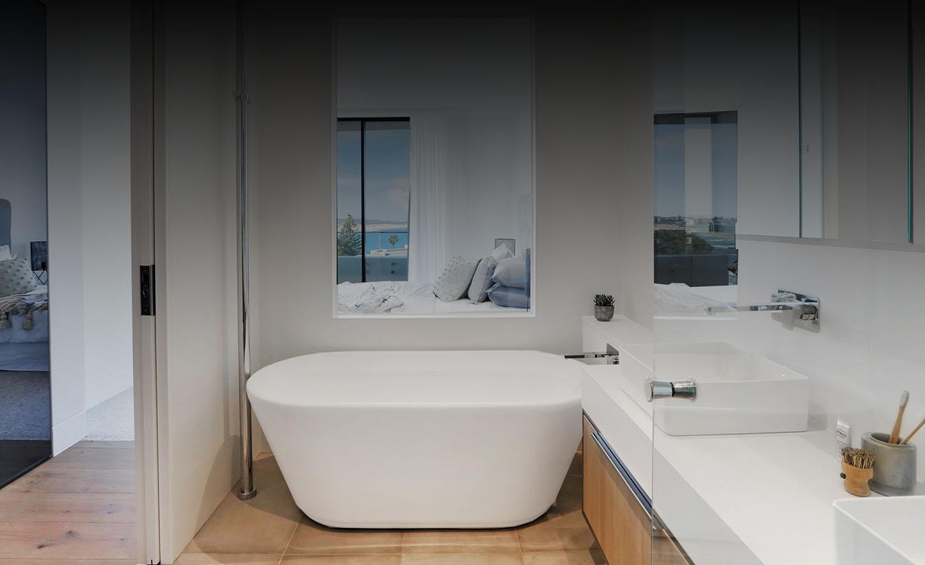 CS Cavity Sliders in Tiled Bathroom CS Cavity Sliders in Tiled Bathroom