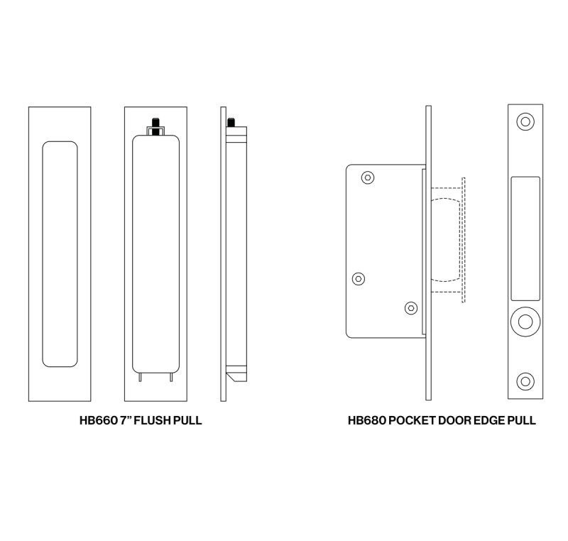 HB660 and HB680 Handles Drawing HB660 and HB680 Handles Drawing