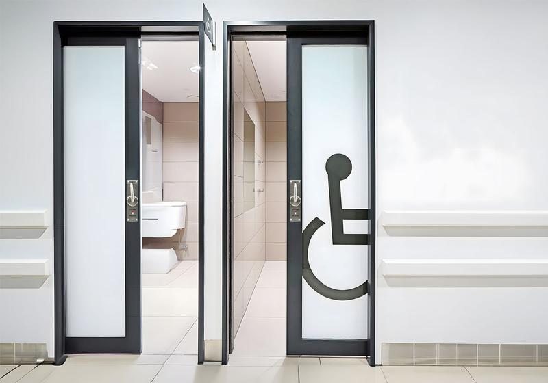 CS Ultimate Cavity Slider in ADA Accessible Commercial Restroom CS Ultimate Cavity Slider in ADA Accessible Commercial Restroom