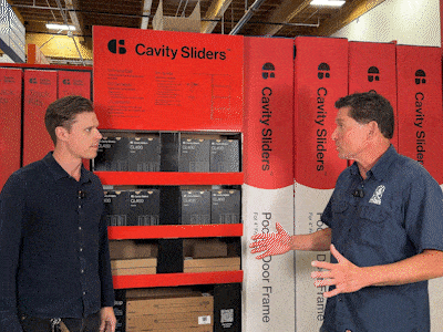 Customer and sales rep interacting in front of CS retail display