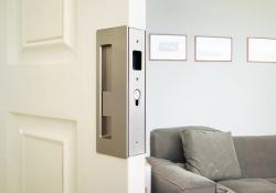 CL400 Magnetic Privacy Pocket Door Lock Installed in Living Room