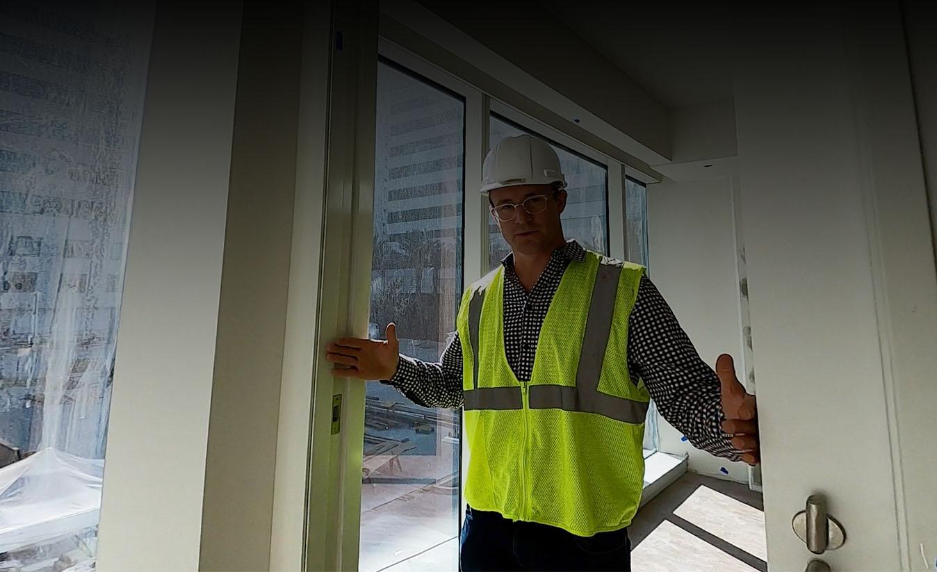 Builder showing ADA required width for door Builder showing ADA required width for door