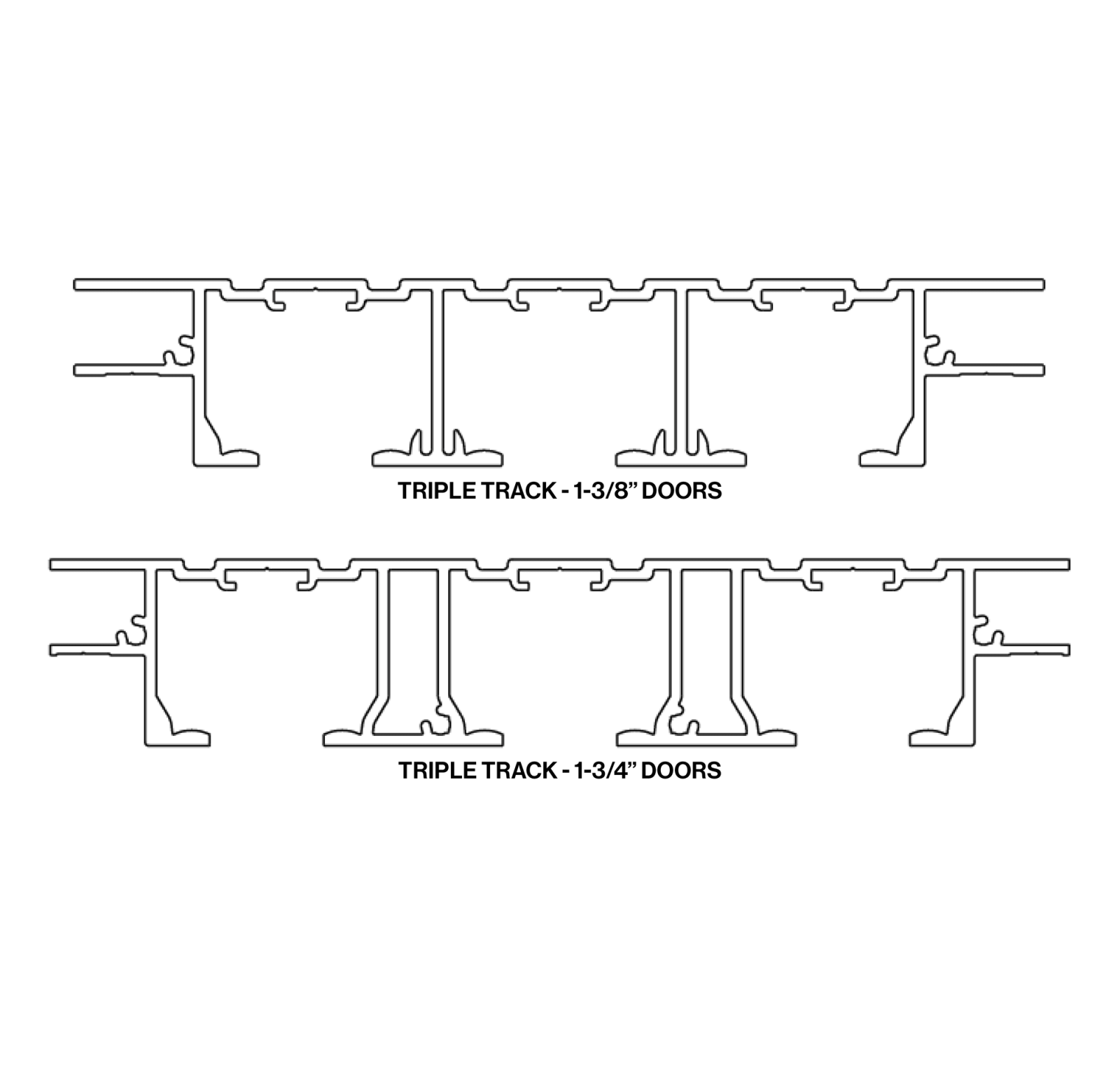 Full Height Ceiling Mount Track - Triple | CS Cavity Sliders USA