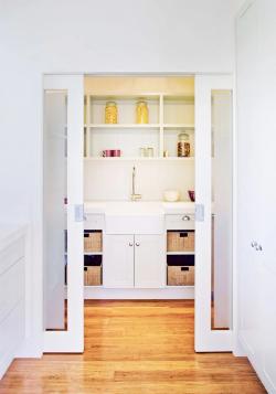 CS CaviTrack Double Doors in Kitchen Pantry