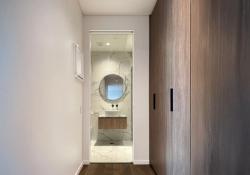 CS Cavity Slider within Modern White Bathroom