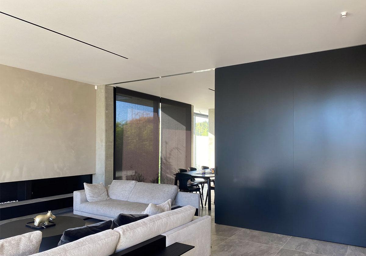 Open cavity slider in living area of modern home Open cavity slider in living area of modern home