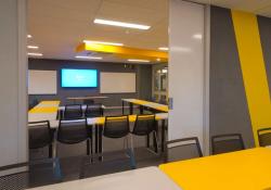 CS Cavity sliders with whiteboard door in school CS Cavity sliders with whiteboard door in school