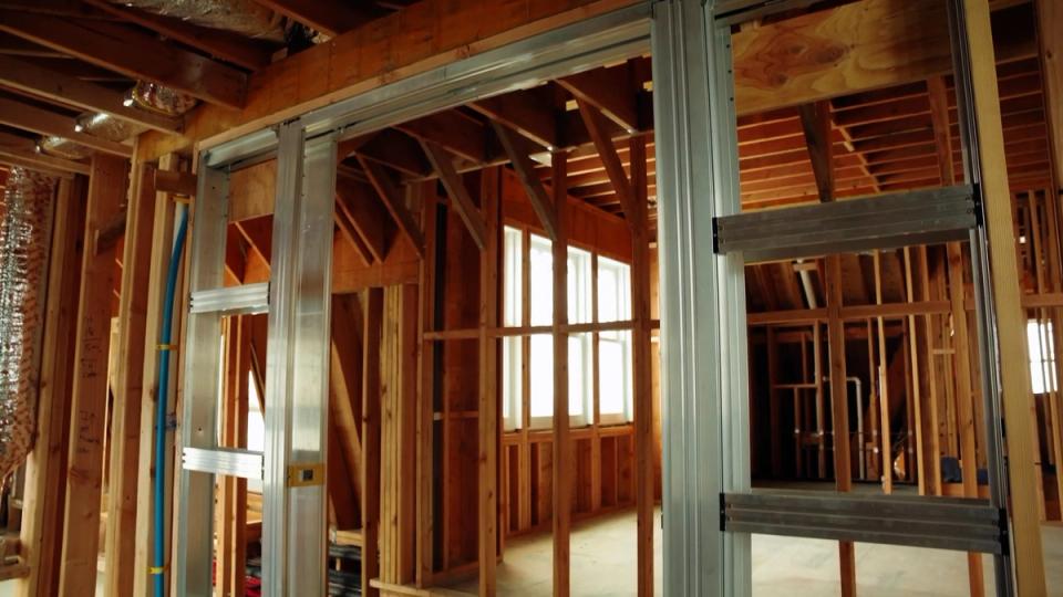 CS Ultimate Pocket Door Frame in Long Island Coastal Home