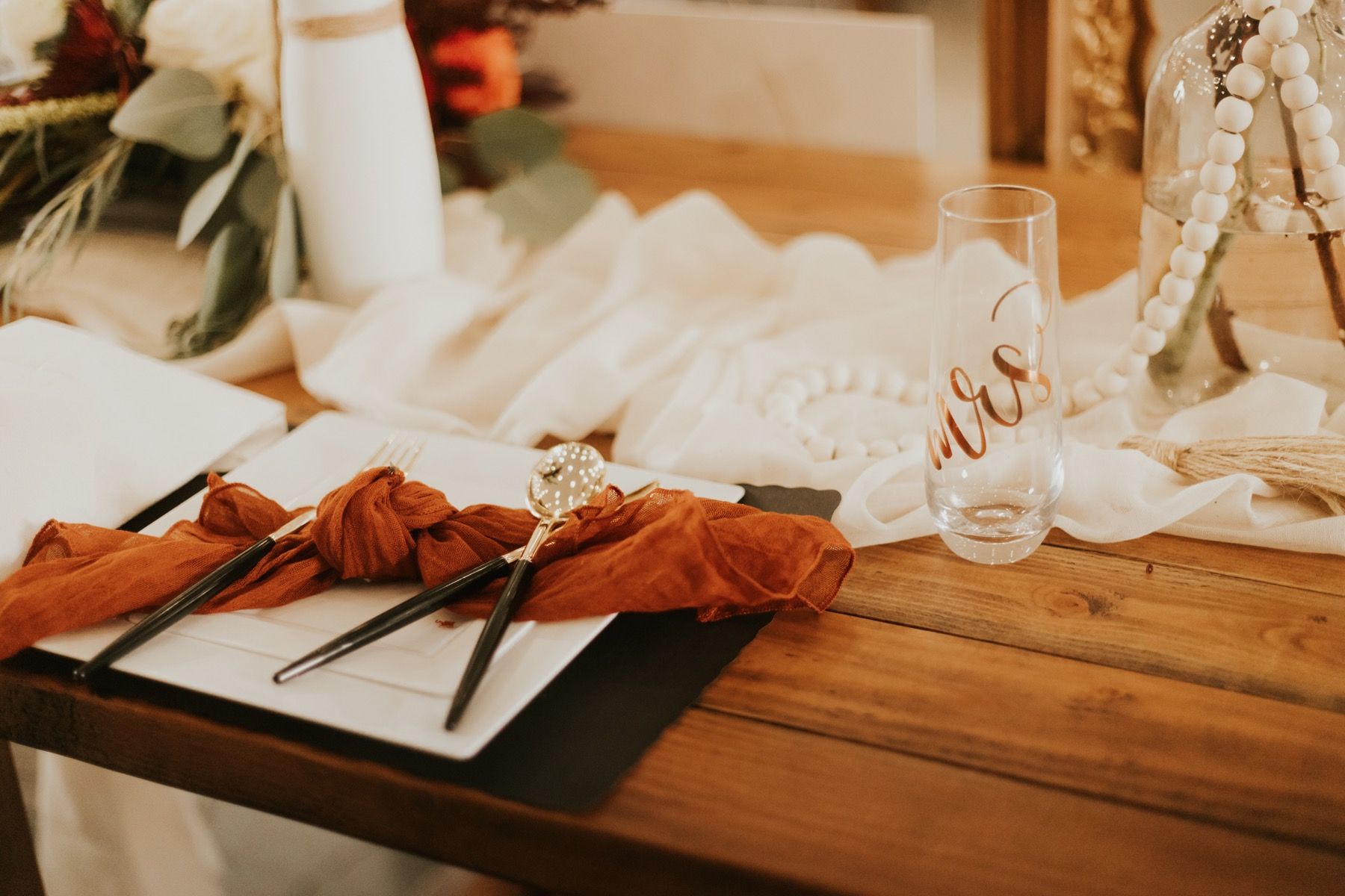 Styled wedding place setting