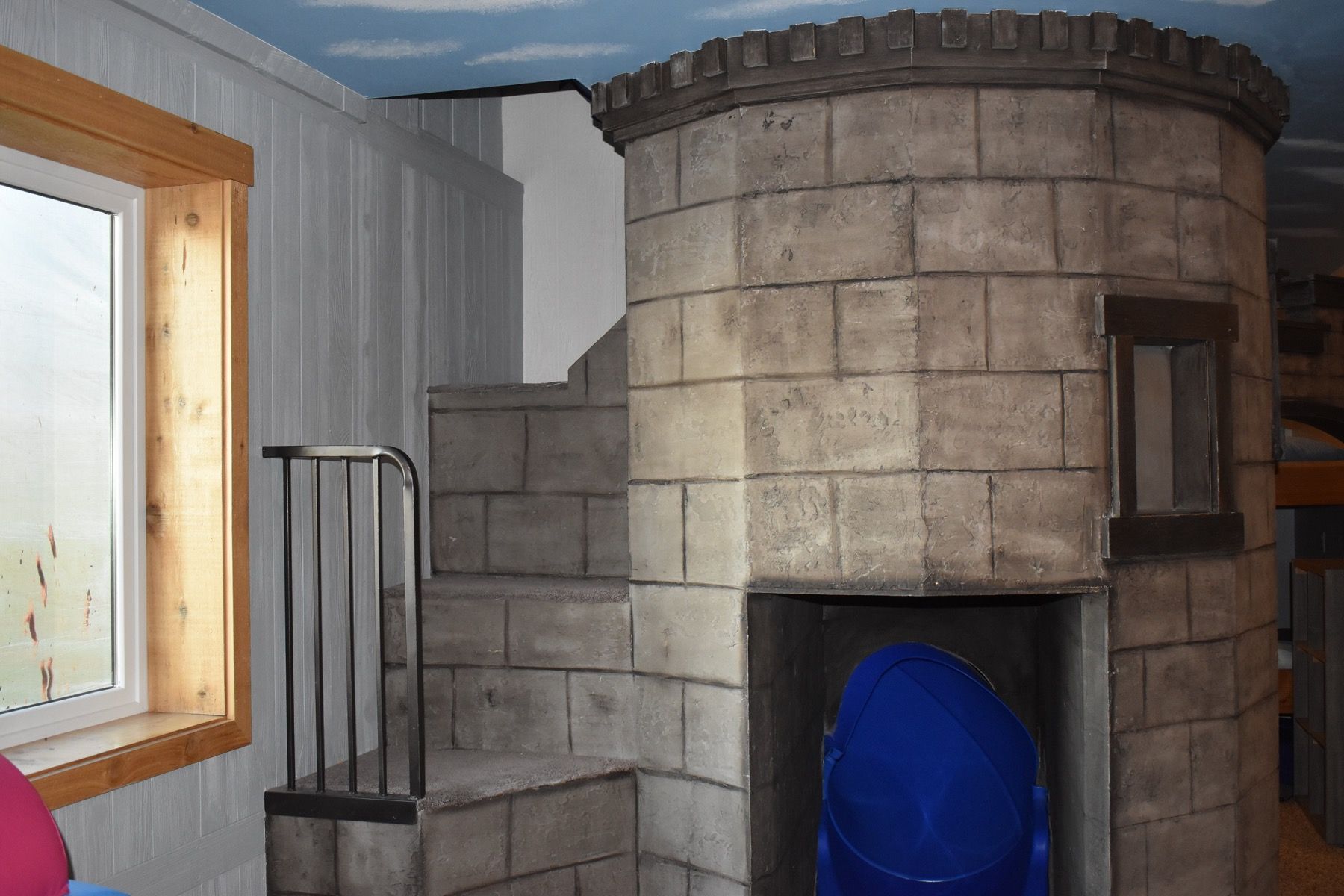 Indoor castle slide playroom