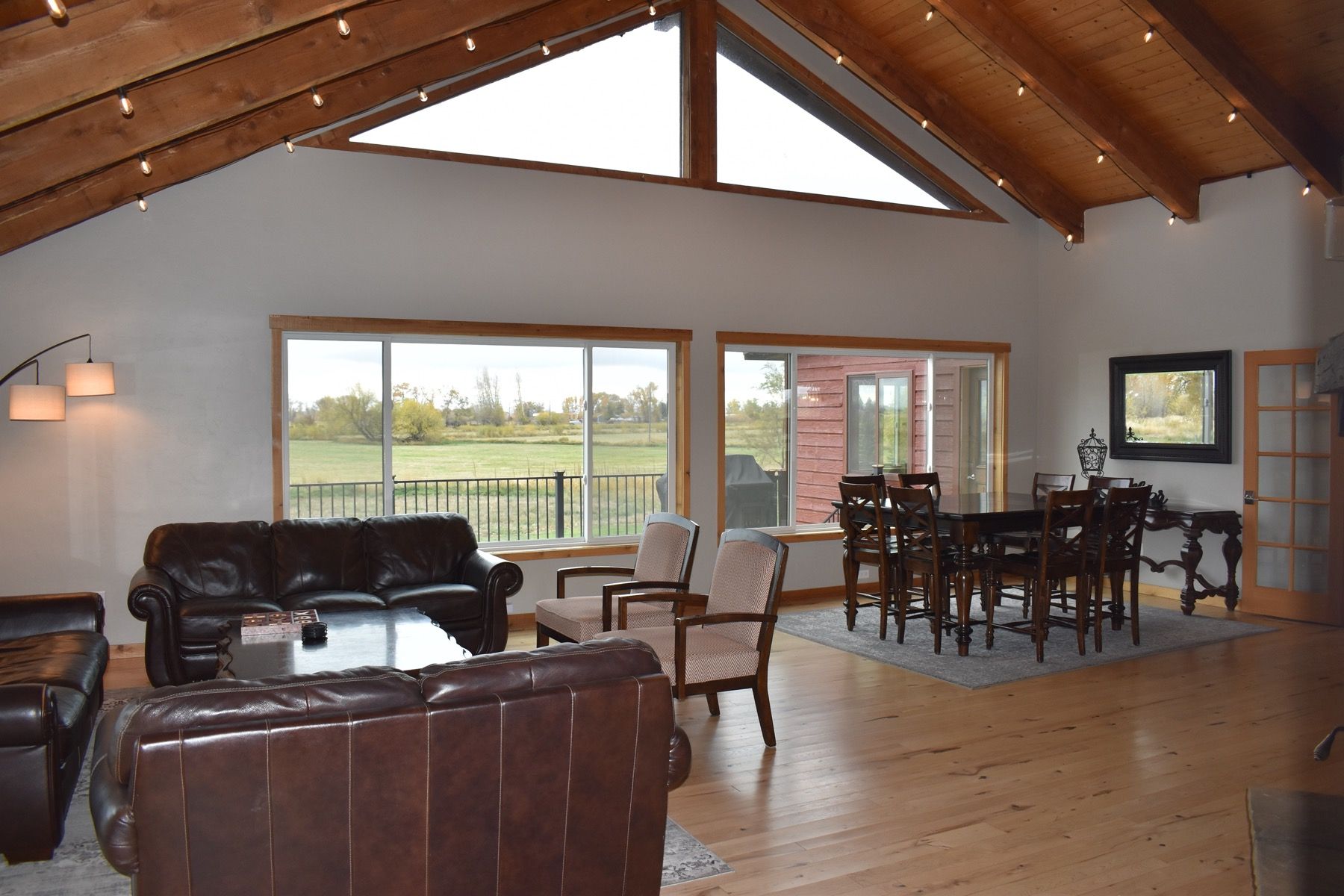 Great room arranged for a group gathering