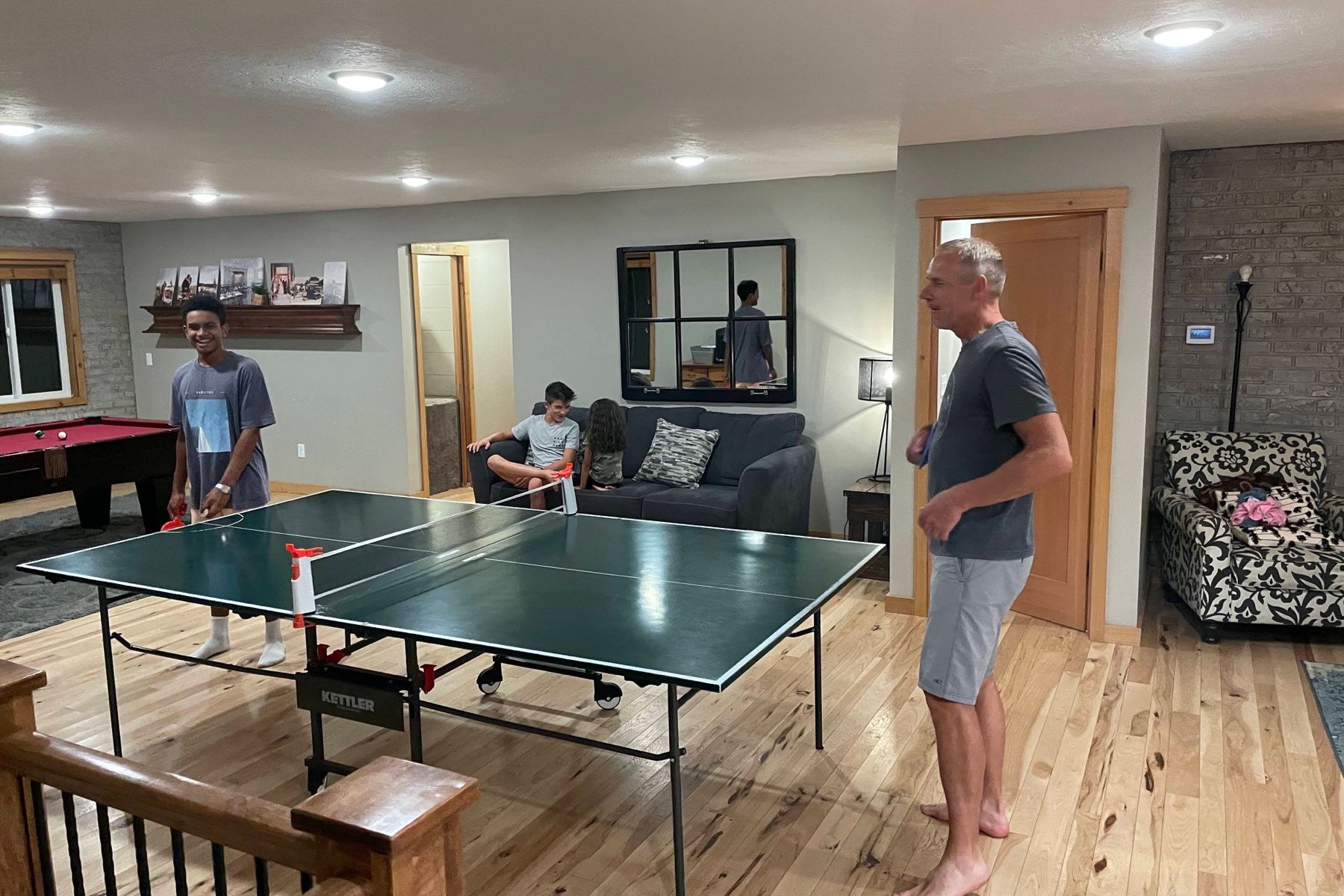Ping-pong in the lodge game room