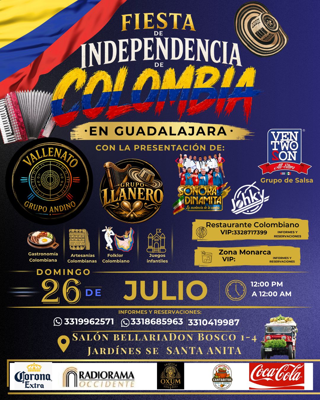 Fiesta de independencia de Colombia en GDL