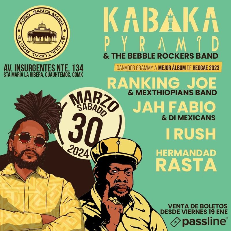 CDMX se Prende en Llamas Reggae: Kabaka Pyramid 30 Marzo 2024