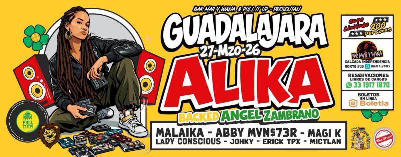 Alika en vivo GDL: experiencia íntima reggae
