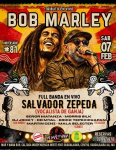 Bob Marley Vive: Tributo en Vivo en Guadalajara 2026