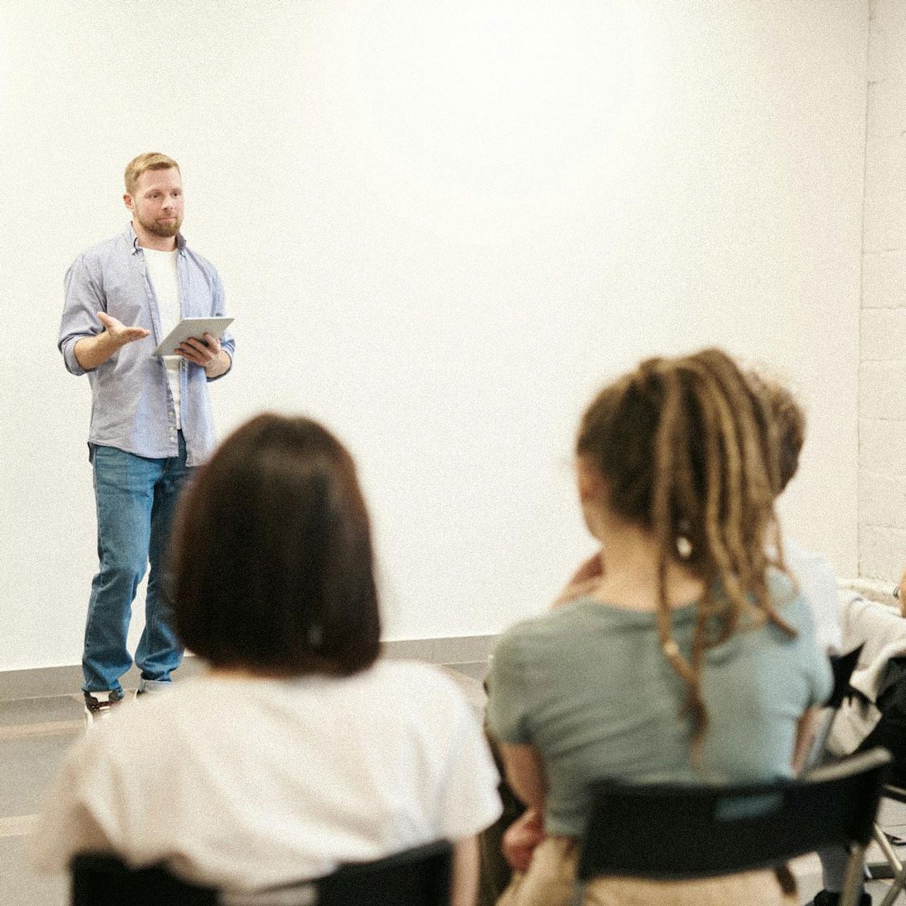Students in an academic workshop