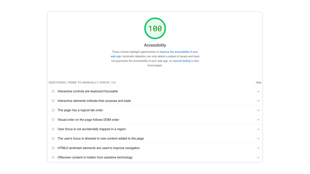 PageSpeed Insights - Accessibility