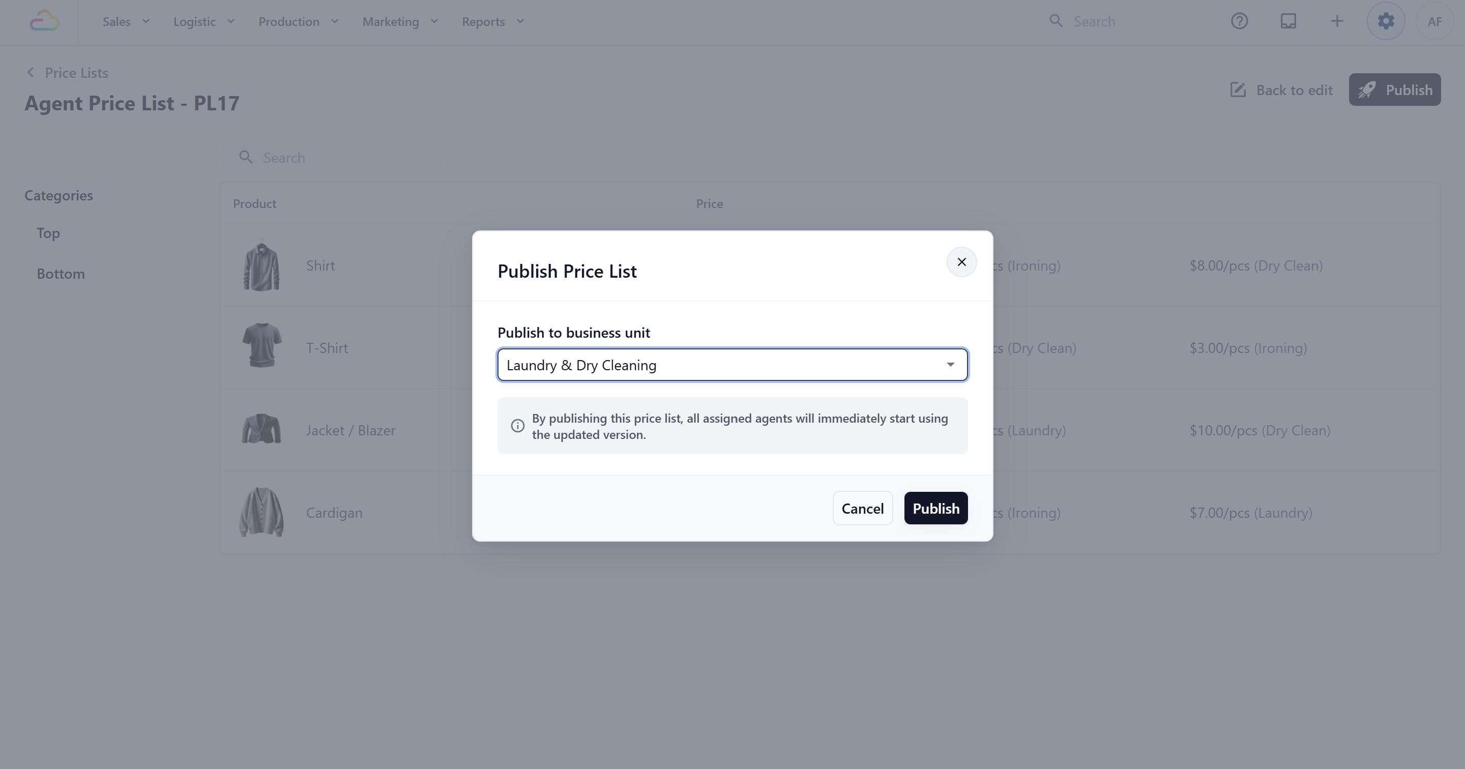 Click Publish.