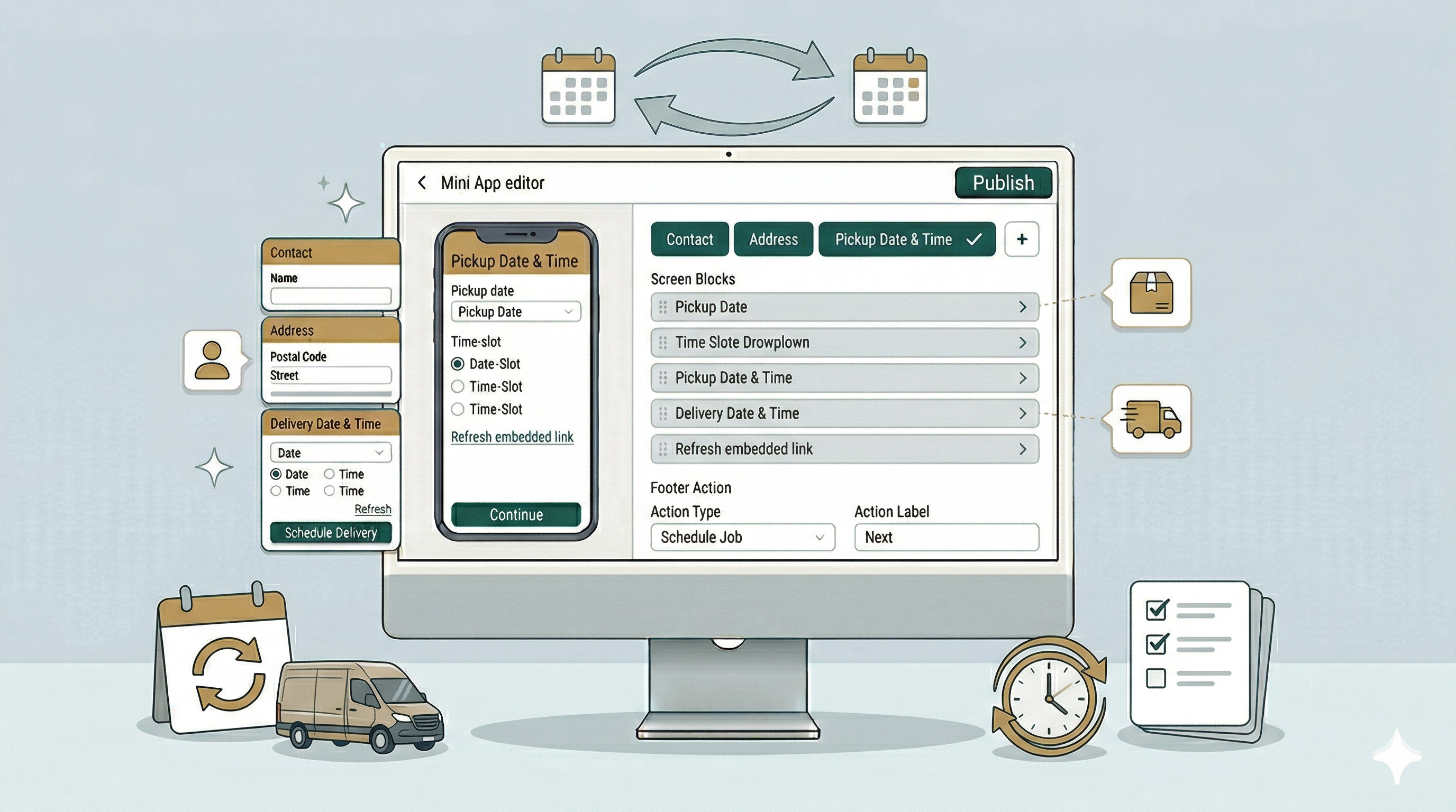 Setting Up a Reschedule Pickup & Delivery Mini App