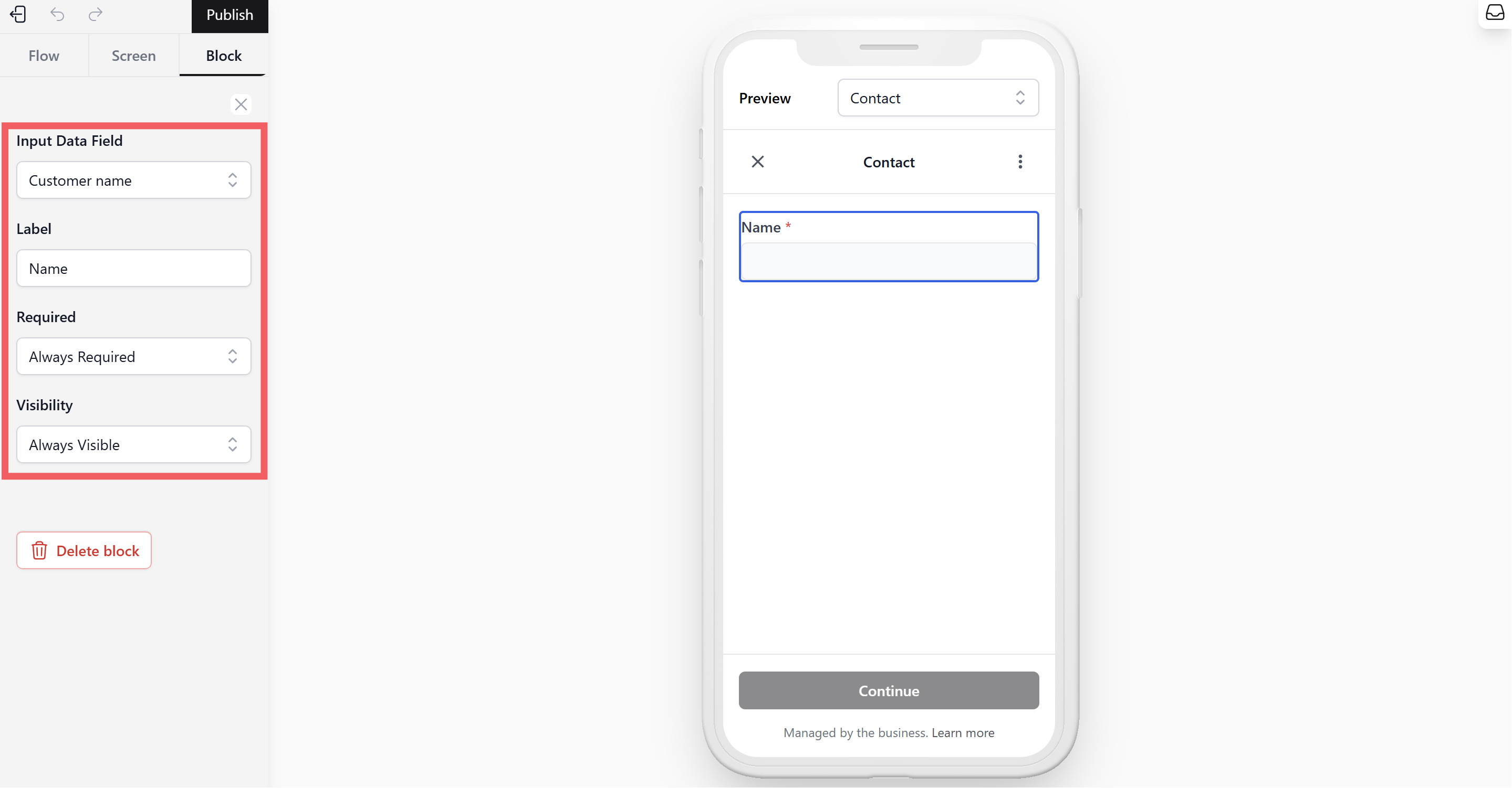 Required: Select Required. A red asterisk (*) will appear, showing it is a must-fill field.