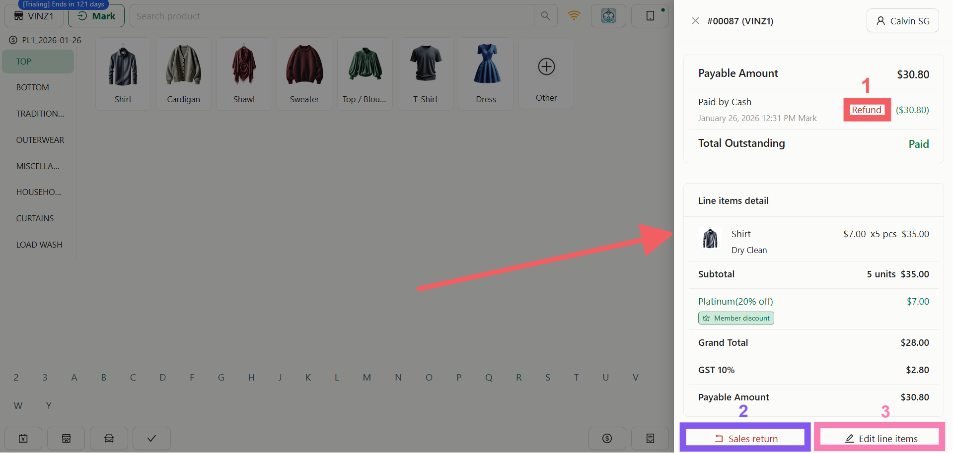 The Payment Tab