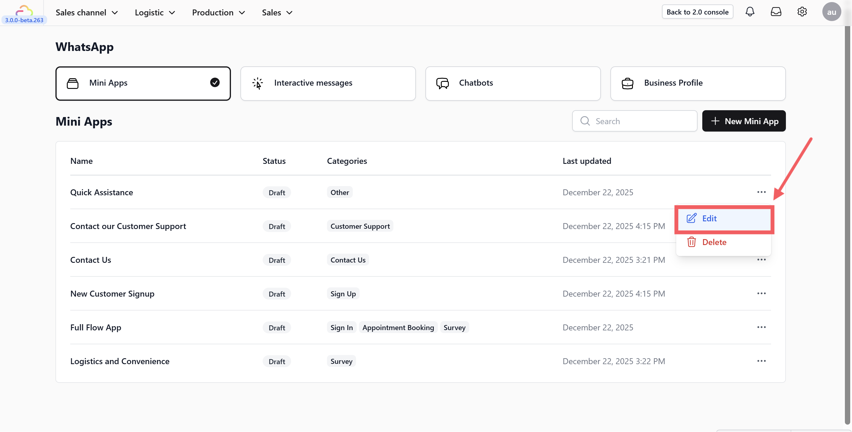 Once created, you need to define the pages (Screens) your customer will see.