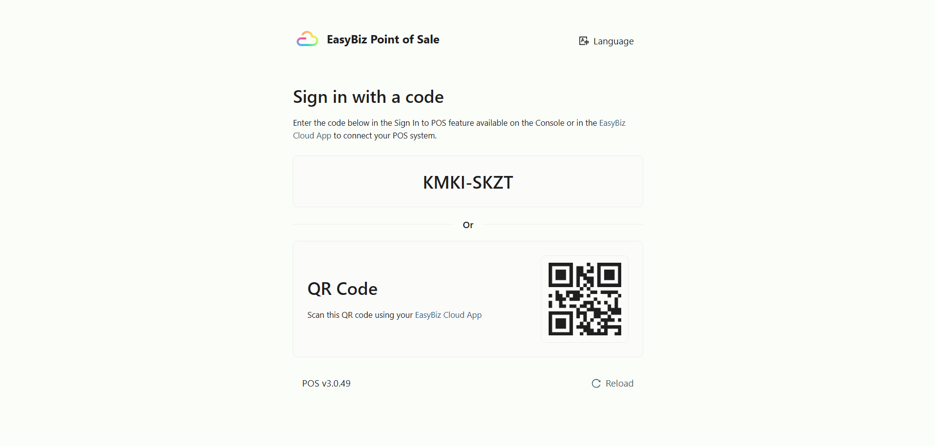 Signing In to the POS