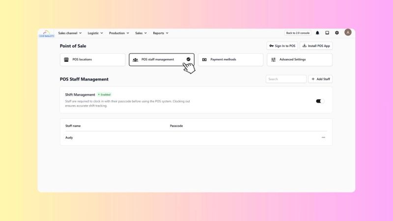 Manage POS Staff