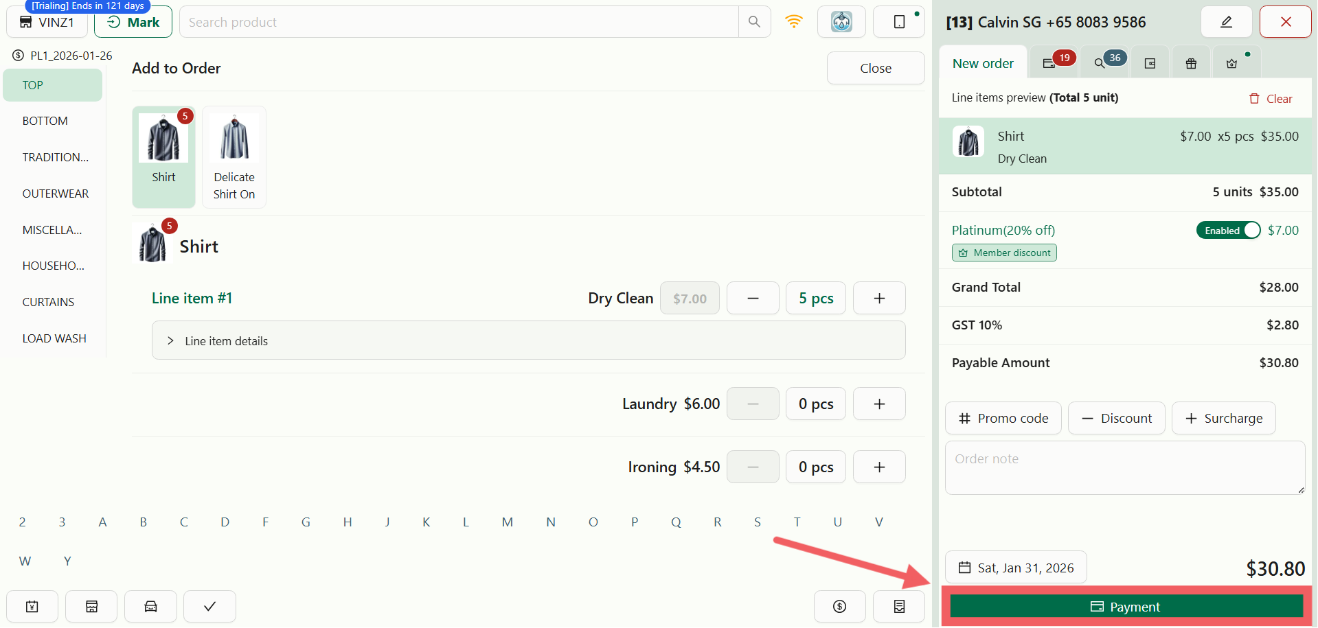 Finalizing Payment
