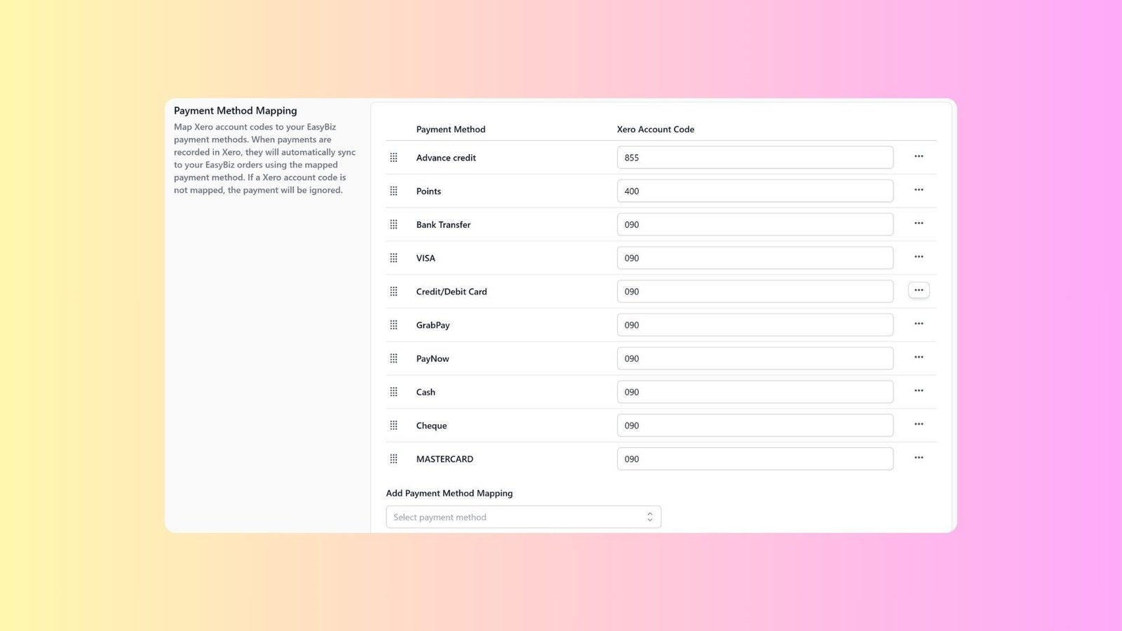 Mapping Payment Methods