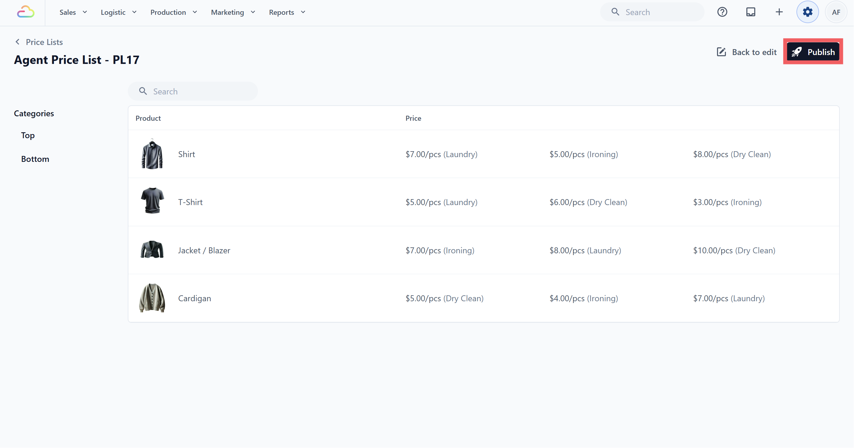Click Publish. The publish dialog opens.