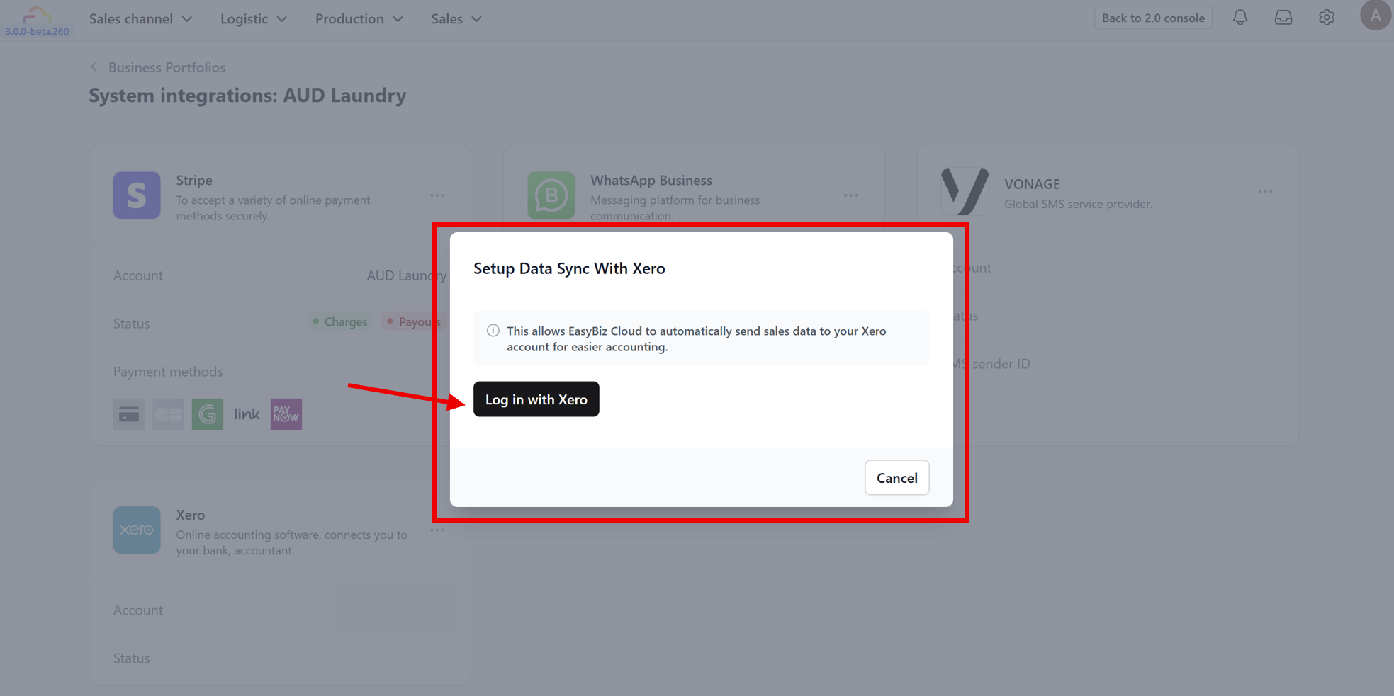 4. Authorize: A popup window will appear asking you to log in to Xero. Enter your Xero email and password.