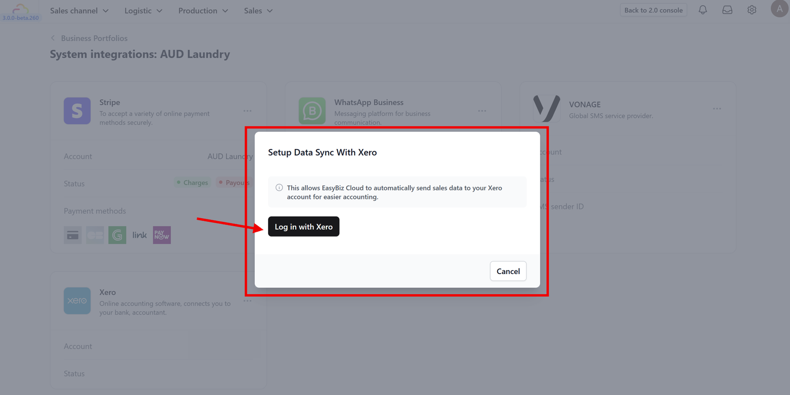 4. Authorize: A popup window will appear asking you to log in to Xero. Enter your Xero email and password.
