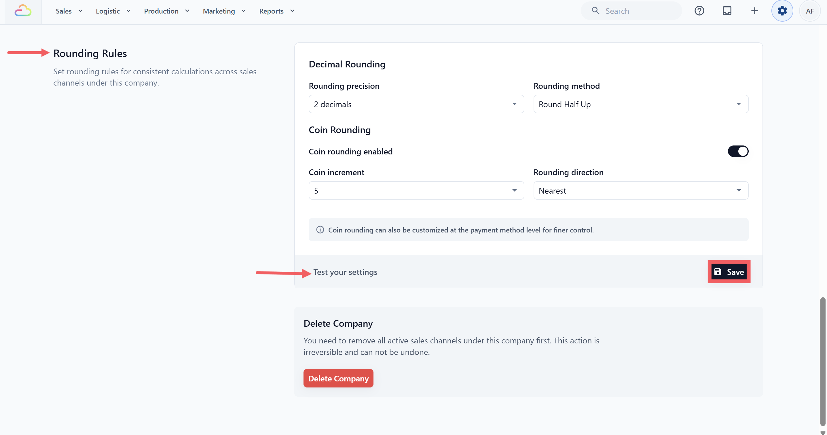 Scroll to Rounding Rules.