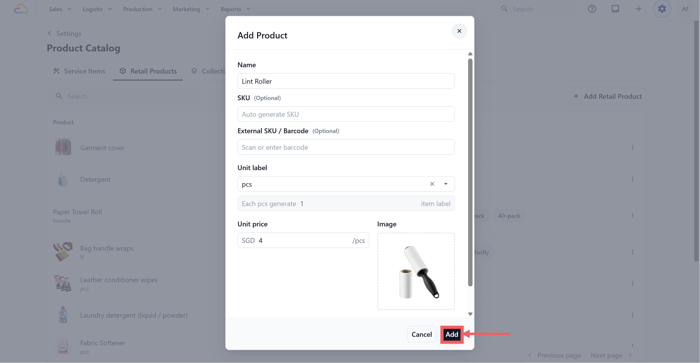 Click Add to save.