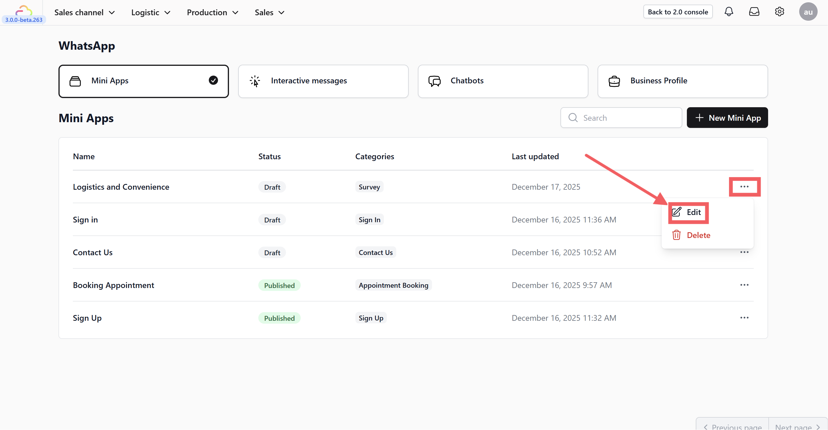 Once created, you need to define the pages (Screens) your customer will see.