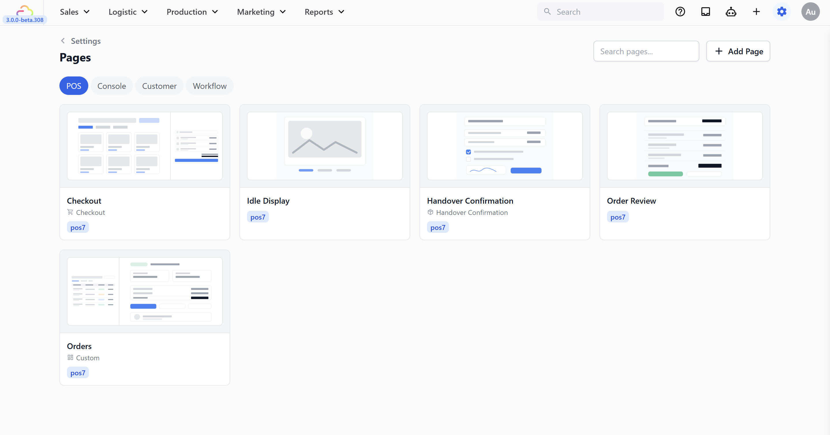 You can view these screens by going to Settings →App Studio → Pages and clicking the POS tab. You don't need to change anything here, EasyBiz sets them up correctly for you.